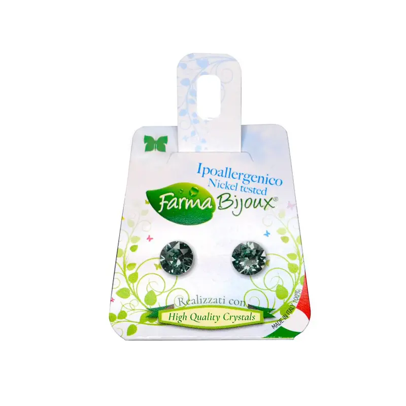 Farma Bijoux Υποαλλεργικά Σκουλαρίκια Κρύσταλλα Μαύρα 7,15mm (BE66C37)