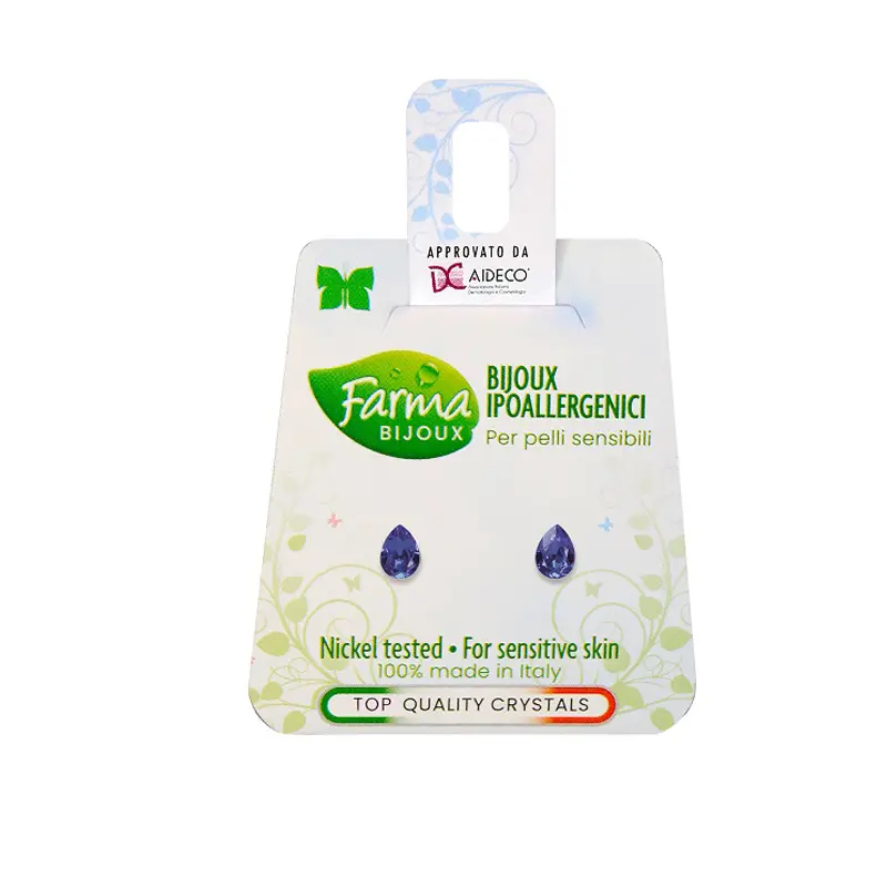 Farma Bijoux Υποαλλεργικά Σκουλαρίκια Σταγόνα Σκούρο Μπλε 6mm (BE47C52)