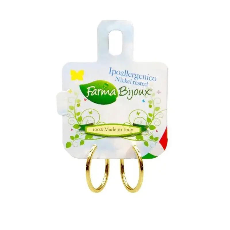 Farma Bijoux Υποαλλεργικά Σκουλαρίκια Κρίκοι Χρυσοί Τετραγωνισμένοι 20mm (BECG510-20M)