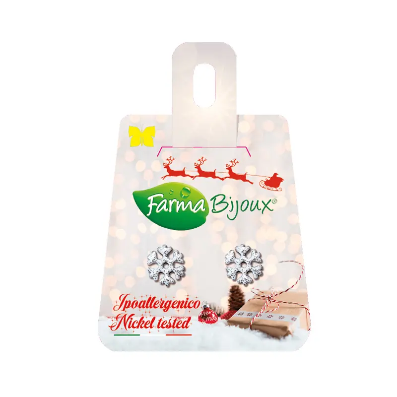 Farma Bijoux Υποαλλεργικά Σκουλαρίκια Χιονονιφάδα Ασημί 10mm (BEA573)