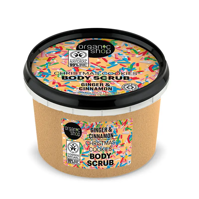 Natura Siberica Organic Shop Scrub Σώματος Christmas Cookies, Τζίντζερ & Κανέλα, 250 ml