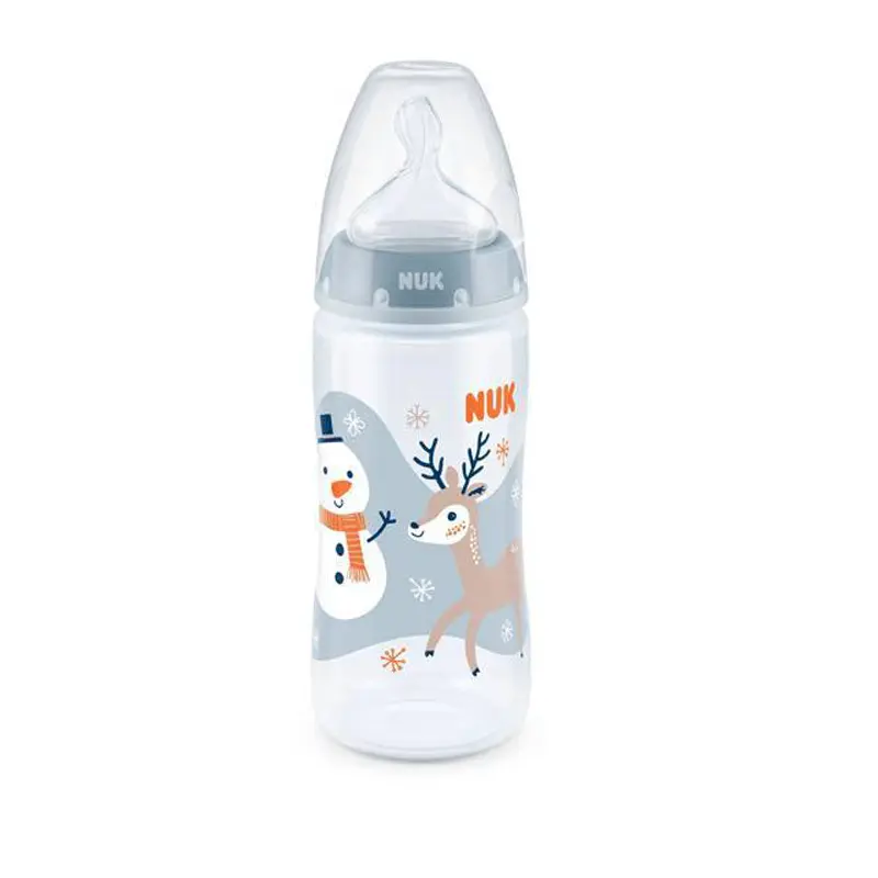 NUK Snow First Choice Plus Μπιμπερό πολυπροπυλενίου (PP) 300ml με θηλή Σιλικόνης 0-6μ, Μπλε