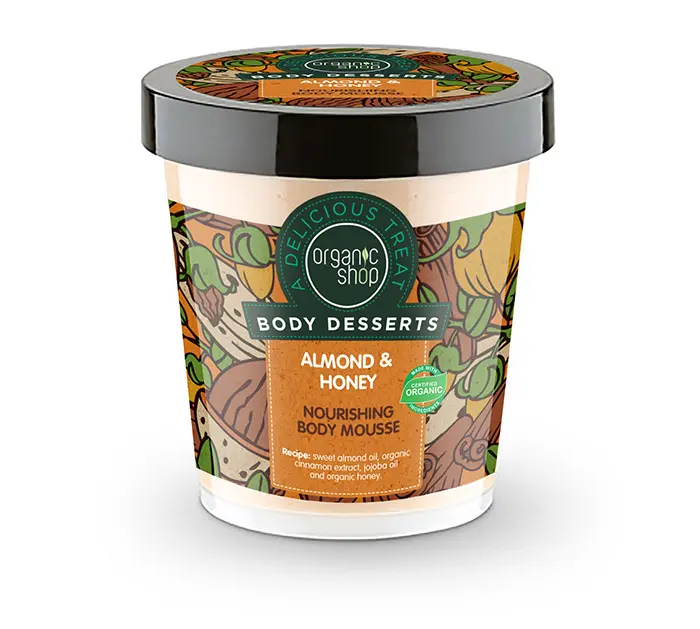 Natura Siberica Organic Shop Body Dessert Almond & Honey , Αμύγδαλο & Μέλι Μους θρέψης σώματος, 450ml