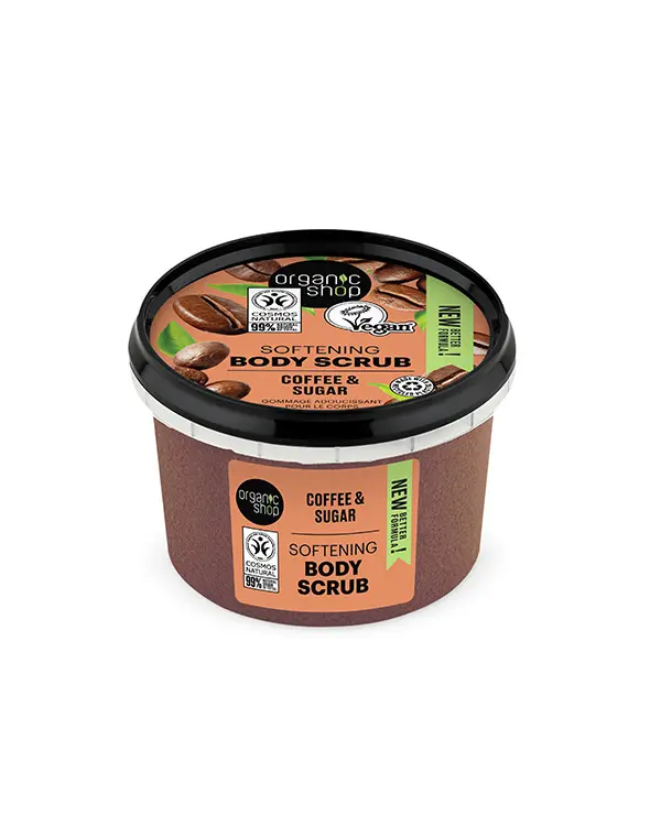 Natura Siberica Organic Shop Scrub σώματος για απαλότητα, Καφέ και Ζάχαρη, 250ml