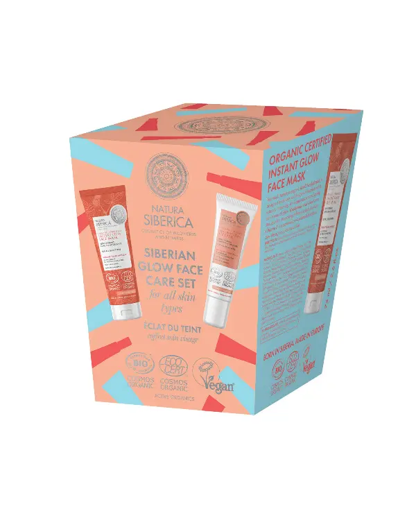 Natura Siberica Siberian Glow Face Care Σετ (Πιστοποιημένη Οργανική μάσκα προσώπου στιγμιαίας λάμψης, 75ml + Πιστοποιημένη Οργανική BB Κρέμα Προσώπου, 30ml)