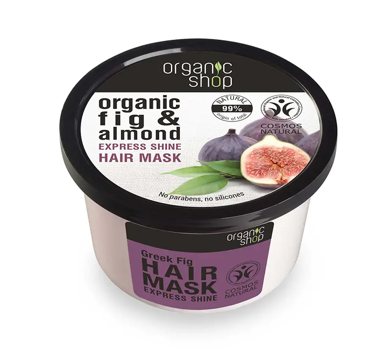 Natura Siberica Organic shop Greek Fig Hair Mask , Μάσκα μαλλιών για γρήγορη λάμψη , Βιολογική Σύκο & Αμύγδαλο , 250ml