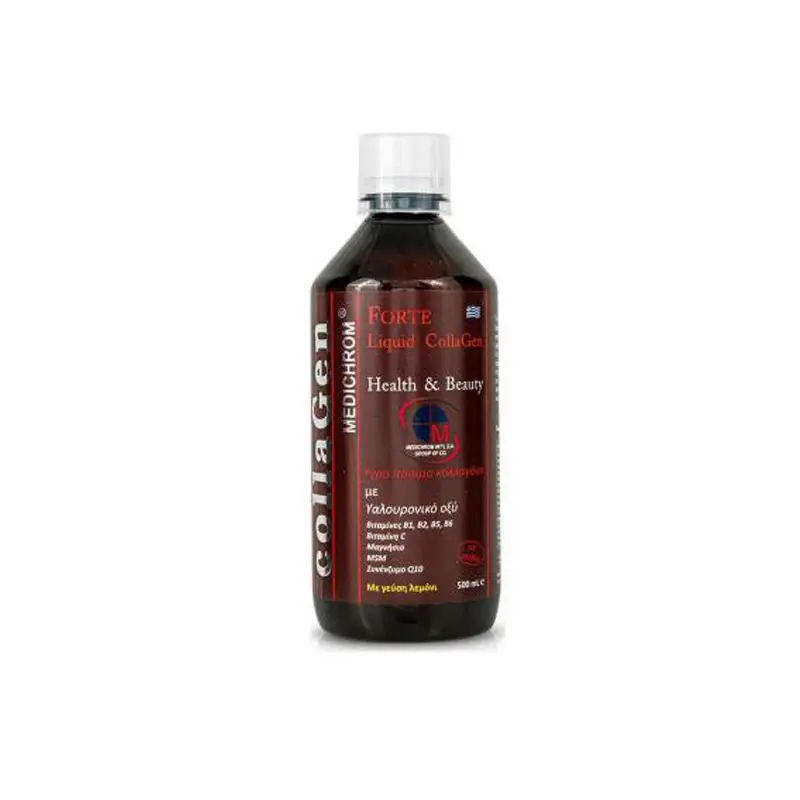 Medichrom Collagen Forte, Υγρό πόσιμο κολλαγόνο με Υαλουρονικό Οξύ, με γεύση λεμόνι ,500ml