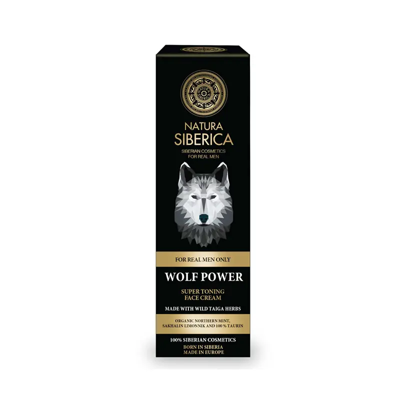 Natura Siberica MEN Wolf Power face cream , Σούπερ τονωτική κρέμα προσώπου , κατάλληλο για όλους τους τύπους δέρματος , κατάλληλο για όλες τις ηλικίες , 50ml