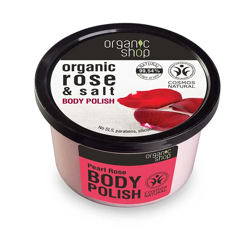 Natura Siberica Organic Shop Body polish Rose and Salt , Scrub σώματος , Τριαντάφυλλο και Αλάτι , 250ml