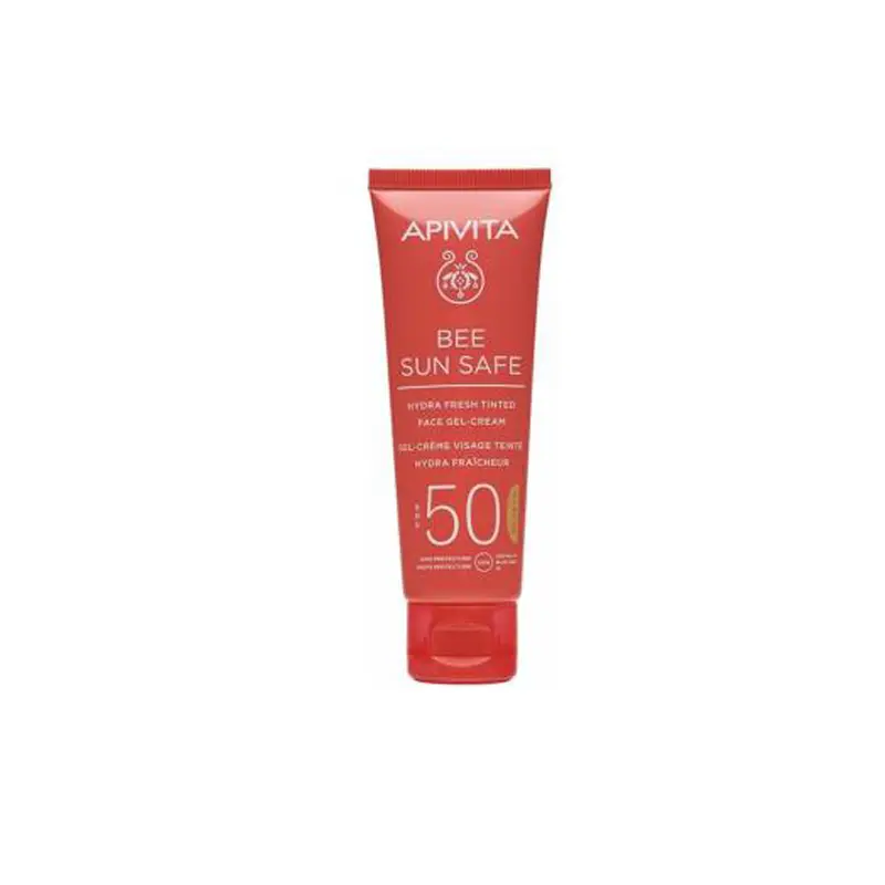 Apivita Bee Sun Safe Ενυδατική Κρέμα-Gel Προσώπου με Χρώμα SPF50, 50ml