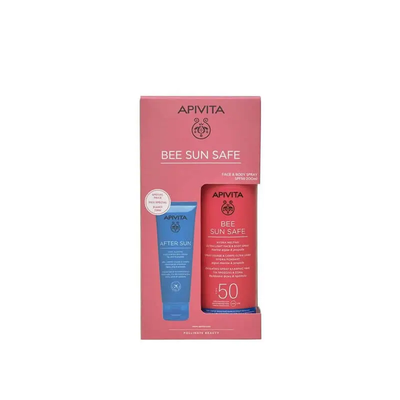 Apivita Πακέτο Bee Sun Safe Face & Body Hydra Melting Spray Αντηλιακό Spray Ελαφριάς Υφής Για Πρόσωπο Και Σώμα SPF50 200ml + ΔΩΡΟ After Sun Gel-Cream 100ml