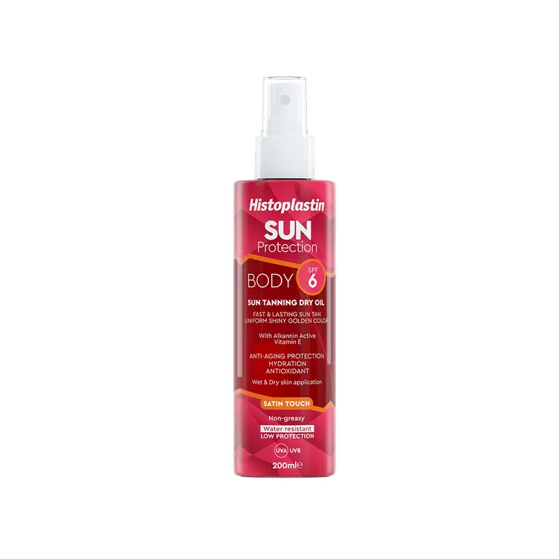 Histoplastin SUN PROTECTION Tanning Dry Oil Body Satin Touch spf6, 200ml