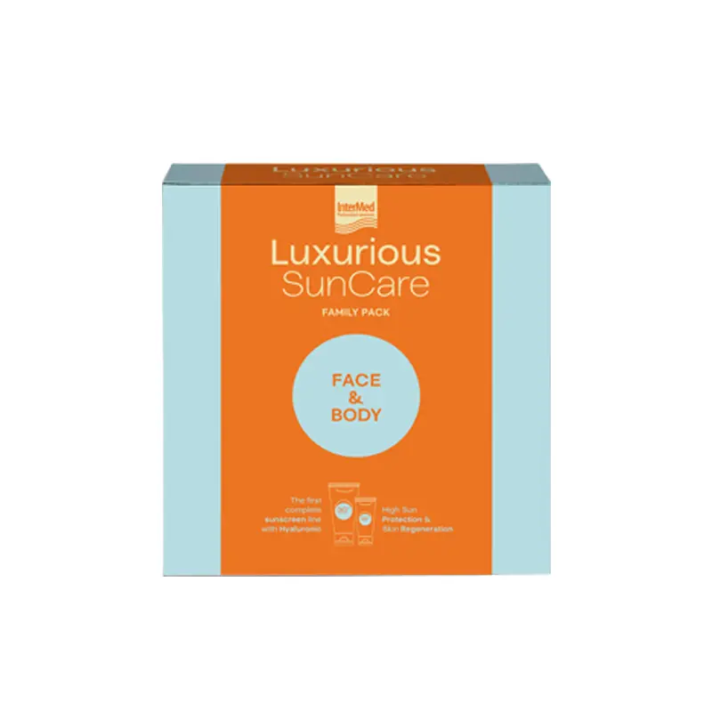 Luxurious Sun Care Family Pack Face & Body,Πρακτική συσκευασία αντηλιακής κρέμας προσώπου και σώματος, Face SPF50 Body SPF530