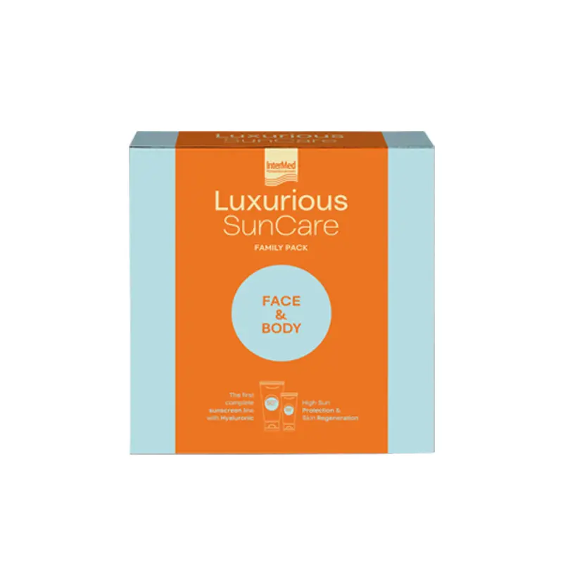 Luxurious Sun Care Family Pack Face & Body,Πρακτική συσκευασία αντηλιακής κρέμας προσώπου και σώματος, Face SPF50 Body SPF50