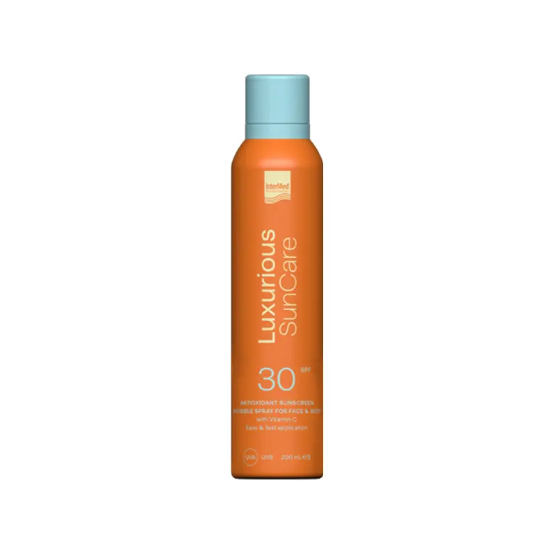 Luxurious Suncare Antioxidant Sunscreen Invisible Spray SPF 30 για πρόσωπο και σώμα, με βιταμίνη C, 200ml