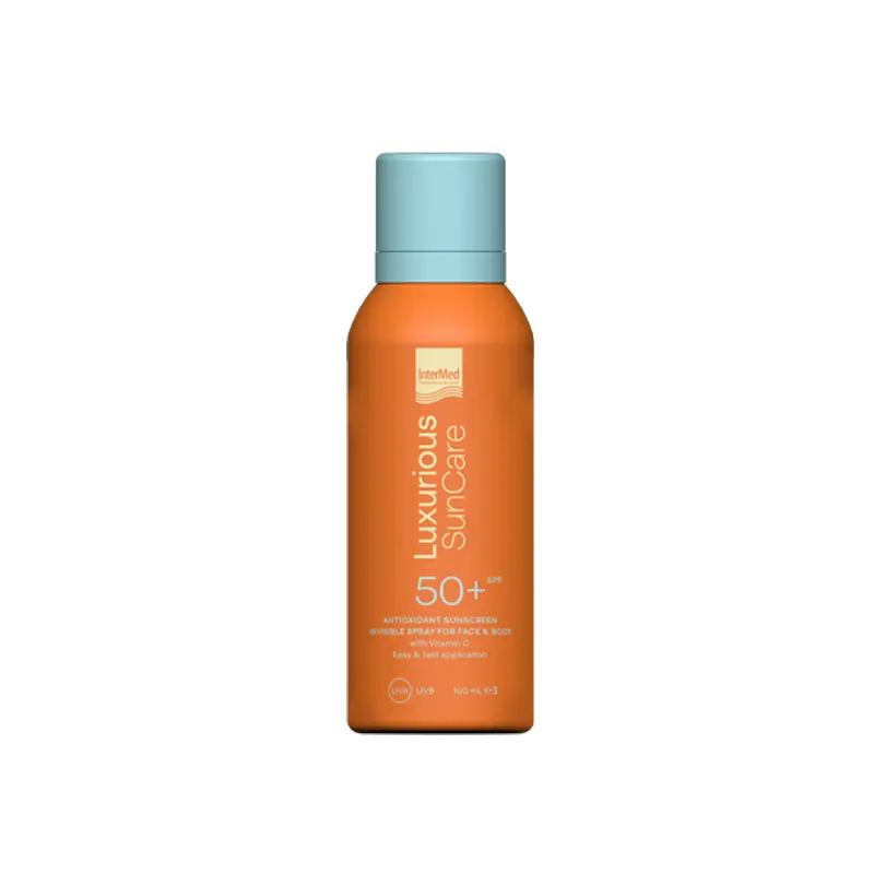 Luxurious Suncare Antioxidant Sunscreen Invisible Spray SPF 50+, Με Βιταμίνη C για πρόσωπο και σώμα, 100ml