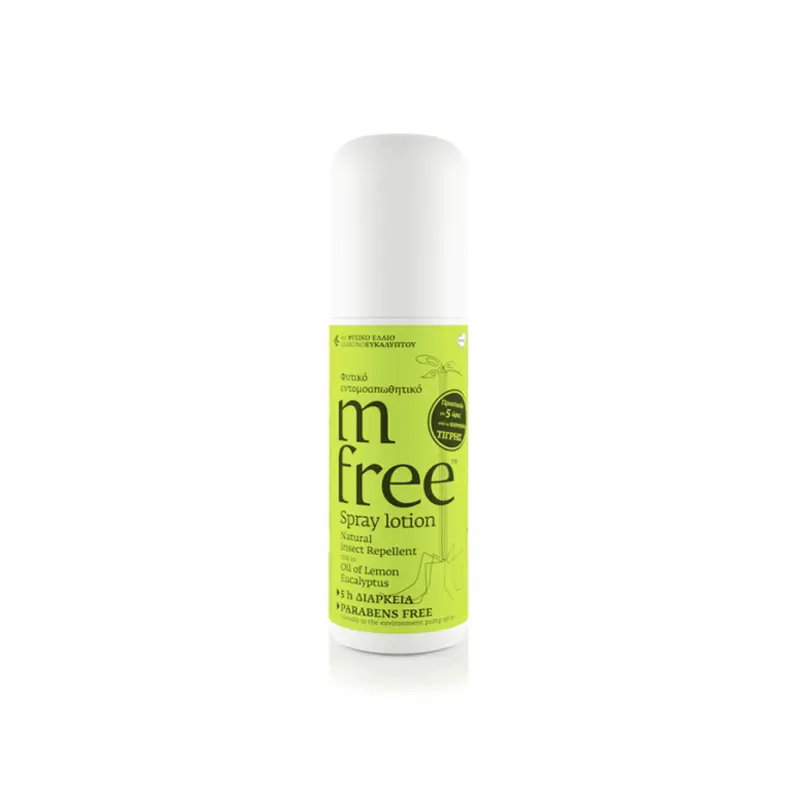 M-FREE Φυτικό Εντομοαπωθητικό Spray για αποτελεσματική προστασία από τα κουνούπια με εύκολη εφαρμογή, 100ml