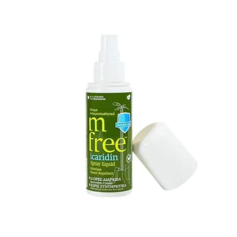 M-FREE Εντομοαπωθητικό Spray Icaridin για αποτελεσματική προστασία από τα κουνούπια με εύκολη εφαρμογή, 80ml