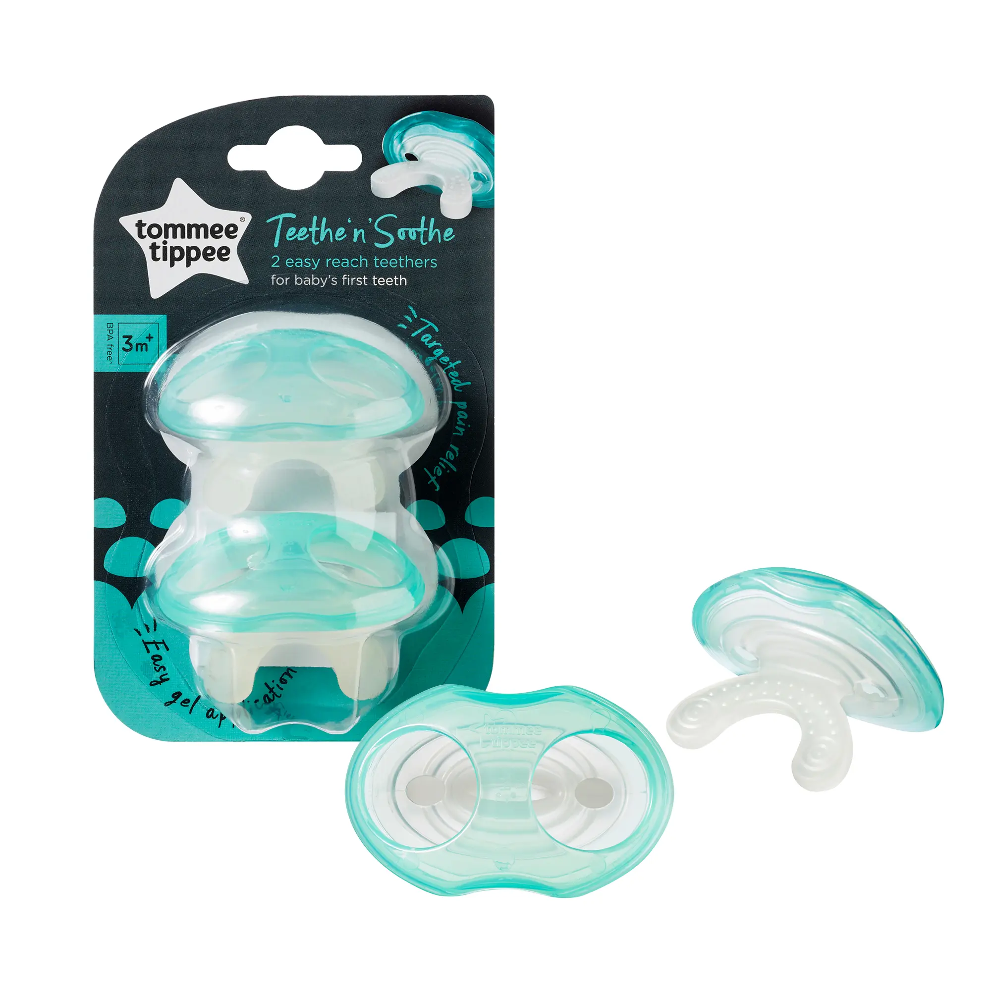 Tommee Tippee Πιπίλες oδοντοφυίας Teethe 'n' Soothe 3m+