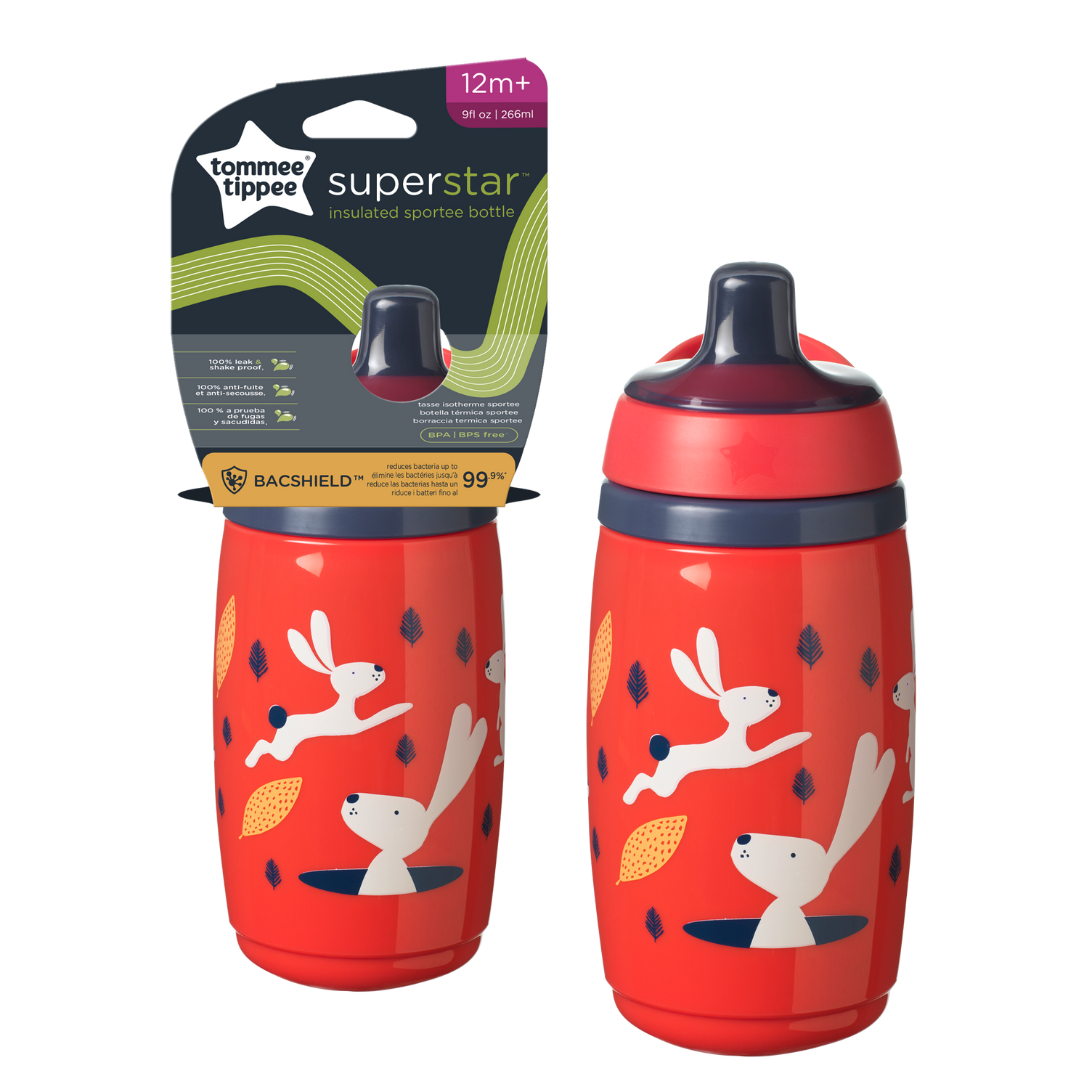 Tommee Tippee Κύπελλο ισοθερμικό με σκληρό στόμιο Κόκκινο 266ml 12m+