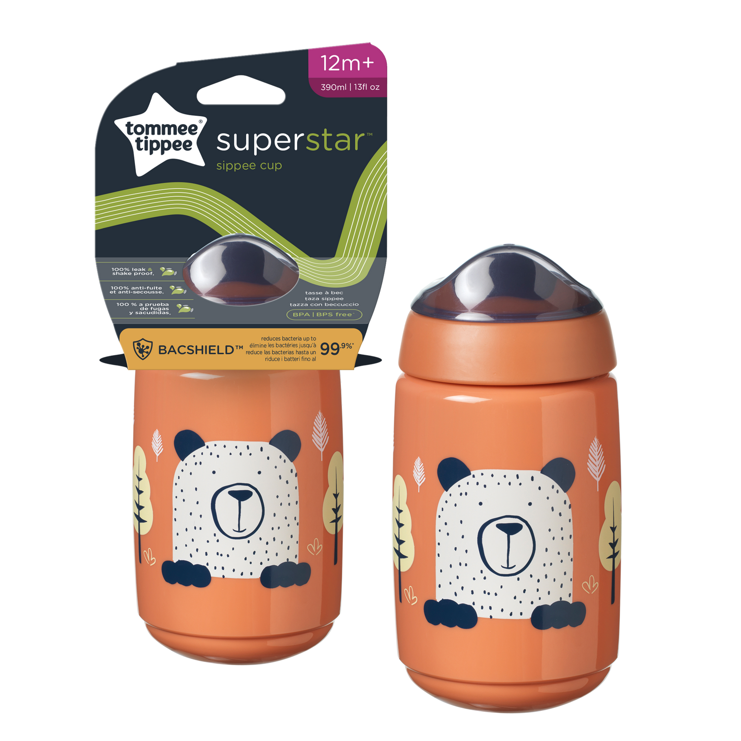 Tommee Tippee Κύπελλο με στόμιο μαλακής σιλικόνης πορτοκαλί 390ml 12m+