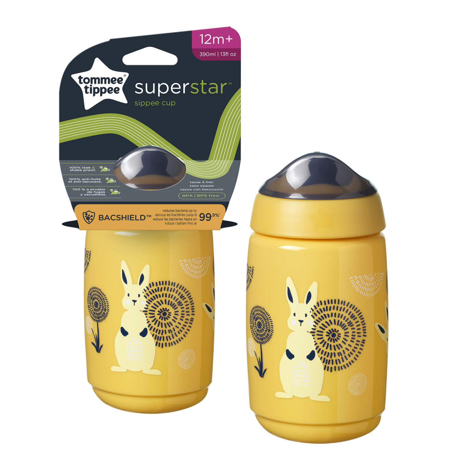 Tommee Tippee Κύπελλο με στόμιο μαλακής σιλικόνης κίτρινο 390ml 12m+