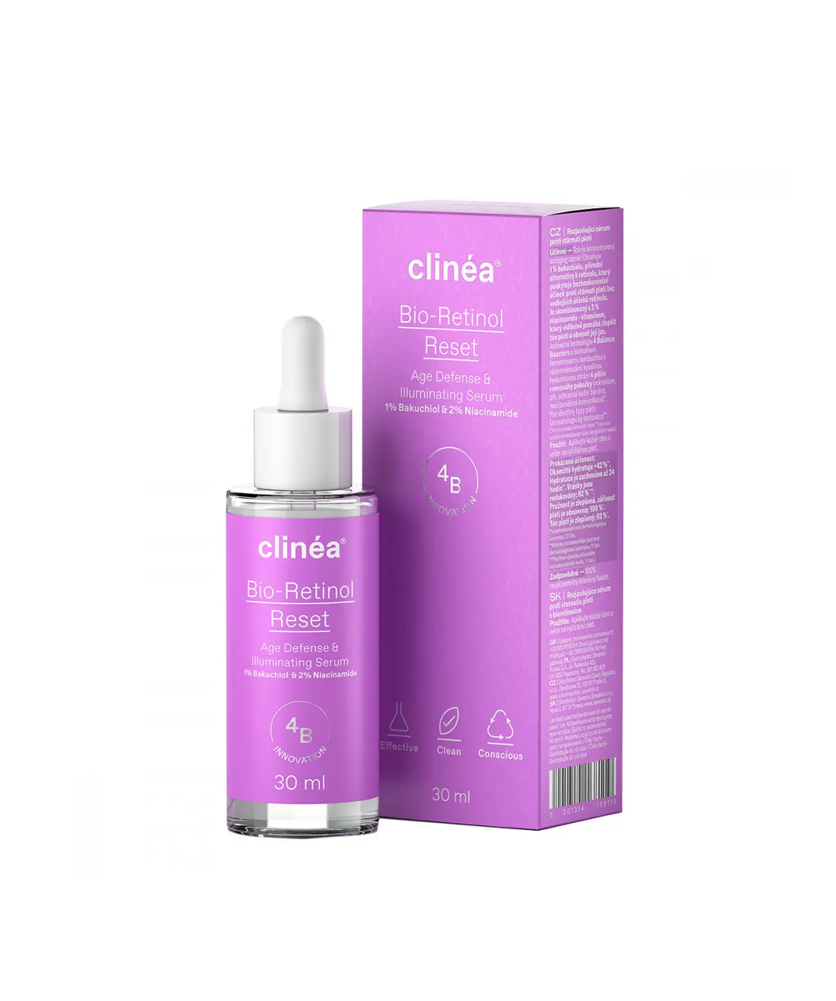 Clinea Bio-Retinol Reset Serum , Ορός Αντιγήρανσης & Λάμψης, 30ml