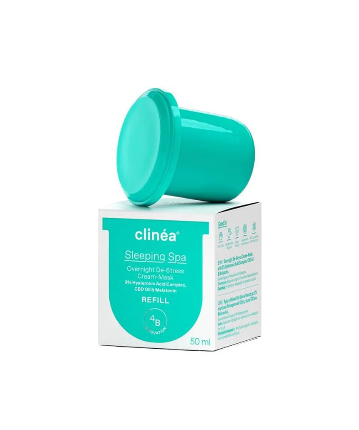 Clinea Sleeping Spa Refill, Κρέμα-μάσκα de-stress νυκτός,50ml