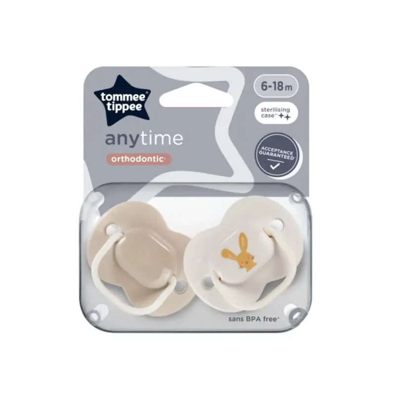 Tommee Tippee Πιπίλα σιλικόνης Anytime Pink 6-18m, 2 τεμάχια