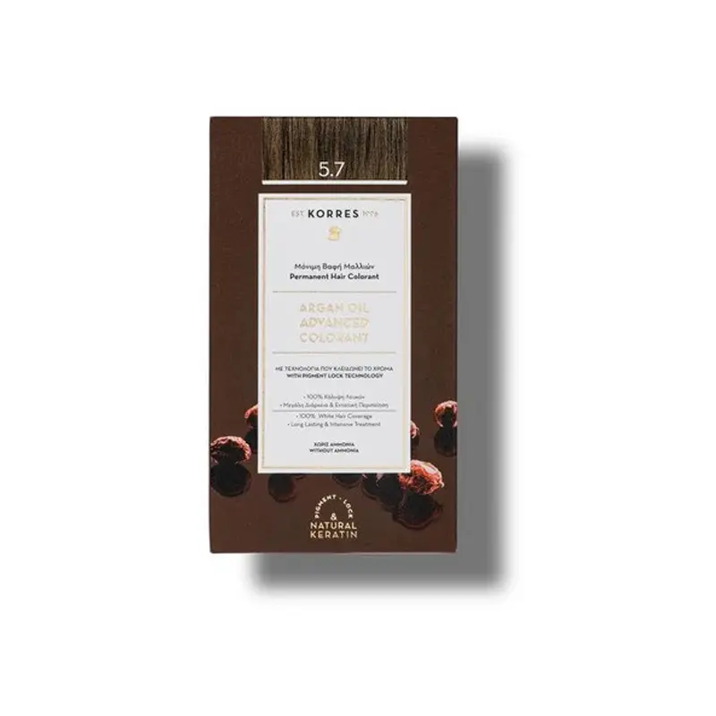 KORRES Argan Oil, Βαφή Μαλλιών Σοκολατί Νο 5.7, 50ml
