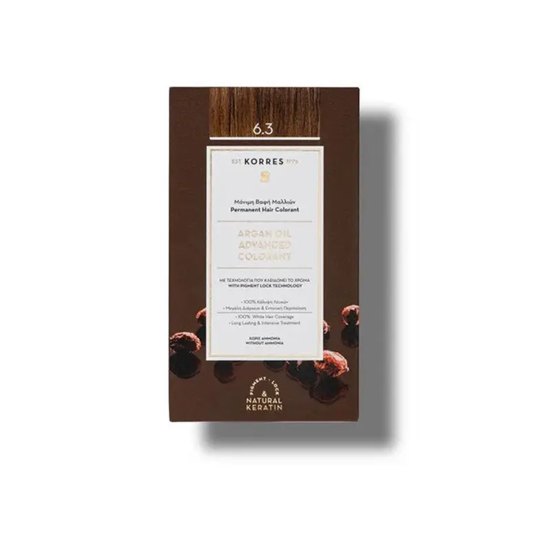 KORRES Argan Oil, Βαφή Μαλλιών Ξανθό Σκούρο Χρυσό Νο 6.3, 50ml