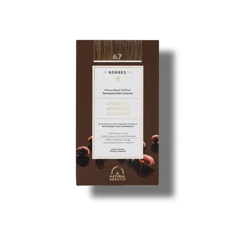 KORRES Argan Oil, Βαφή Μαλλιών Κακάο Νο 6.7, 50ml