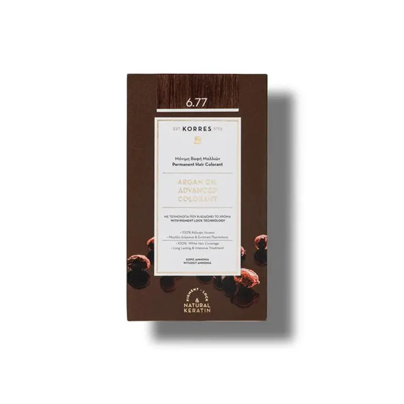 KORRES Argan Oil, Βαφή Μαλλιών Πραλίνα Νο 6.77, 50ml