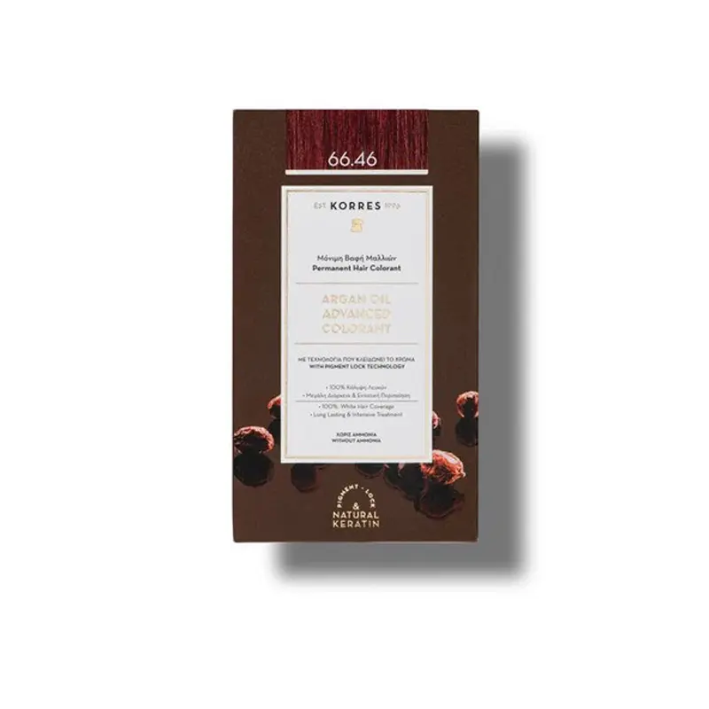 KORRES Argan Oil, Βαφή Μαλλιών Έντονο Κόκκινο Βουργουνδίας Νο 66.46, 50ml