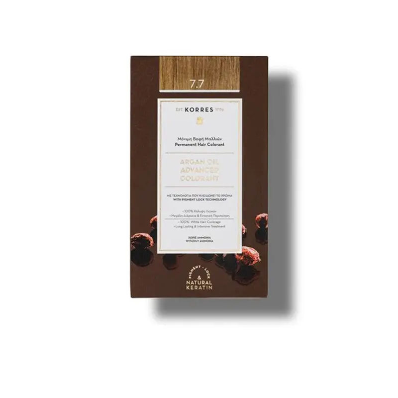 KORRES Argan Oil, Βαφή Μαλλιών Μόκα Νο 7.7, 50ml