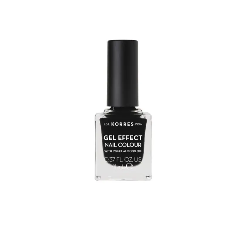 Korres Gel Effect No100 Βlack, Mανό Νυχιών, 11ml