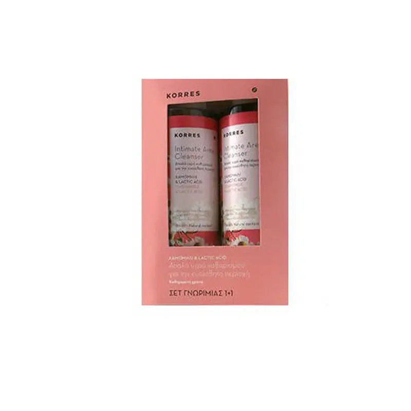 Korres Intimate Area Cleanser, Χαμομήλι & Lactic Acid, Απαλό Υγρό Καθαρισμού για την Ευαίσθητη Περιοχή, 1+1 ΔΩΡΟ, 2x250ml