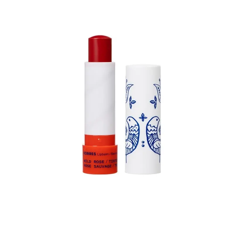 Korres Lip Balm Wild Rose Tinted, Ενυδατική Φροντίδα για Χείλη με Άγριο Τριαντάφυλλο με Χρώμα, 4,5g