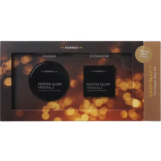 Korres Warm Beauty Set, Illuminating Setting Powder & Σκιά Festive Glow Minerals