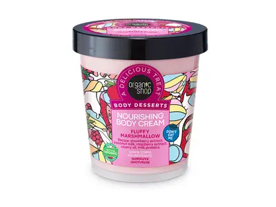Natura Siberica Organic Shop Body Desserts Fluffy Marshmallow, Θρεπτική Κρέμα Σώματος, 450 ml