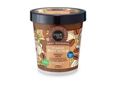 Natura Siberica Organic Shop Body Desserts Vanilla Latte, Τονωτικό Απολεπιστικό Σώματος, 450 ml