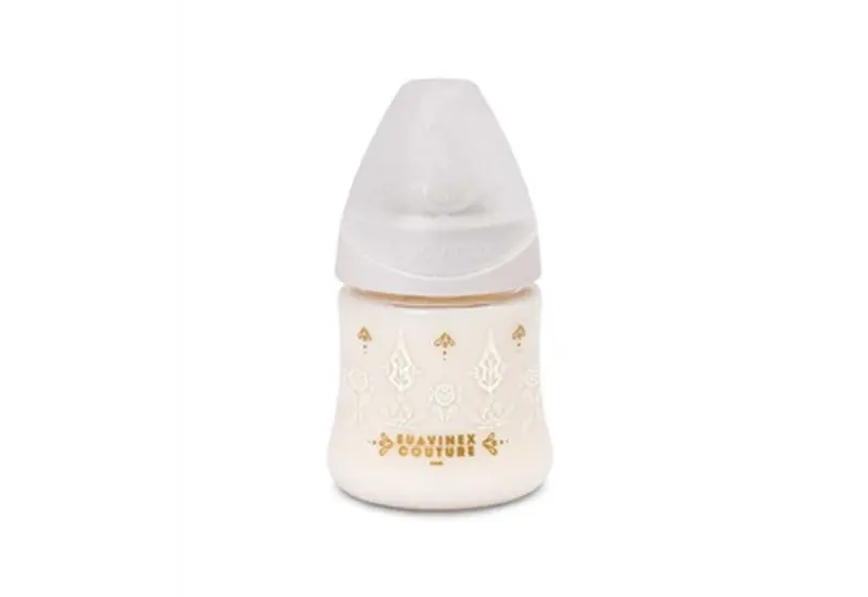 Suavinex Haute Couture Μπιμπερό Πλαστικό, θηλή Σιλικόνης, 150ml, Λευκό
