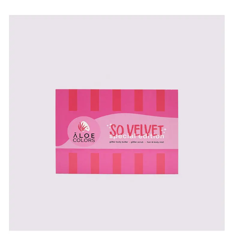 Aloe Colors So Velvet Gift Set Special Edition, Body Butter Glitter 200ml & Body Scrub Glitter 200ml & Hair+Body Mist 150ml.