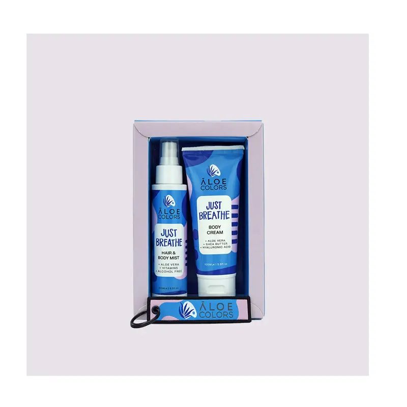 Aloe Colors Just Breath Gift Set 2023, Body Cream + Hair & Body Mist + Gift