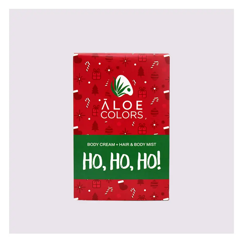 Aloe Colors Christmas Ho Ho Ho Gift Set 2023, Body Cream 100ml & Hair+Body Mist 100ml + Gift