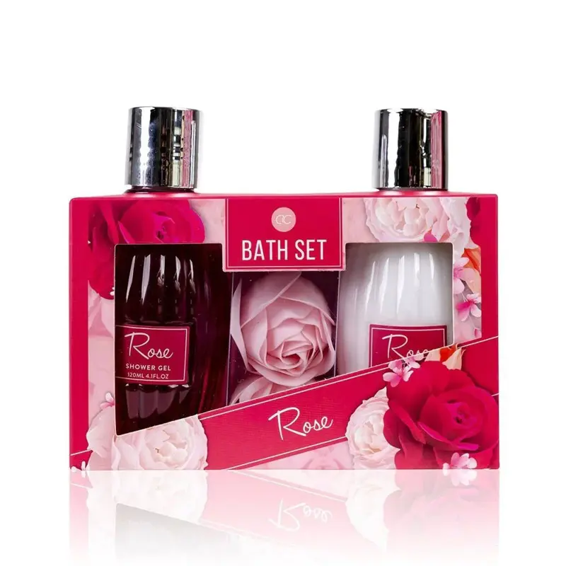 Accentra Rose Collection, Σετ μπάνιου με Αφρόλουτρο 120ml, Γαλάκτωμα Σώματος 120ml & 2 Κομφετί Μπάνιου