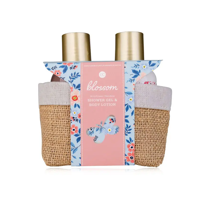 Accentra Blossom Σετ περιποίησης σε καλάθι jute με 150ml κρέμα σώματος & 150ml αφρόλουτρο