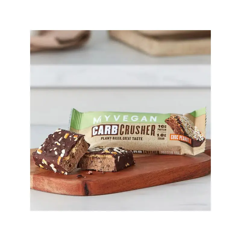 My protein Vegan Carb Crusher,Επικό σνακ τριπλής στρώσης με ελάχιστη ζάχαρη, με γεύση Σοκολάτα-Φυστίκι, 1 τεμάχιο