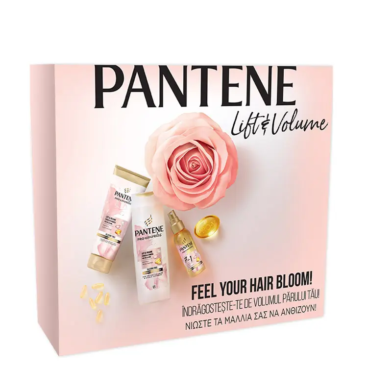 Pantene Feel your Hair Bloom, Πακέτο Δώρου Rosewater με Σαμπουάν, Conditioner & Hair Oil