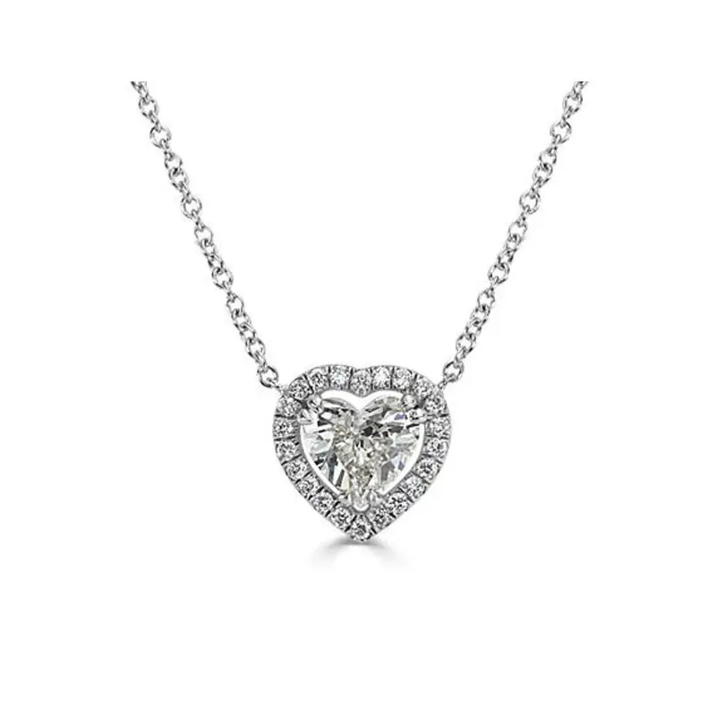Dezlen Κολιέ με διπλή Καρδιά από Zircon  Ασημί Ne497